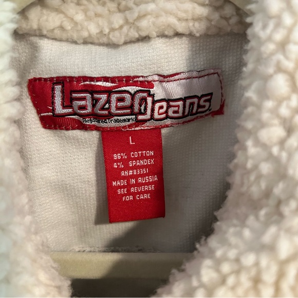 Vintage Y2K Lazer Jeans Corduroy Sherpa Jacket | Size L - Picture 5 of 9